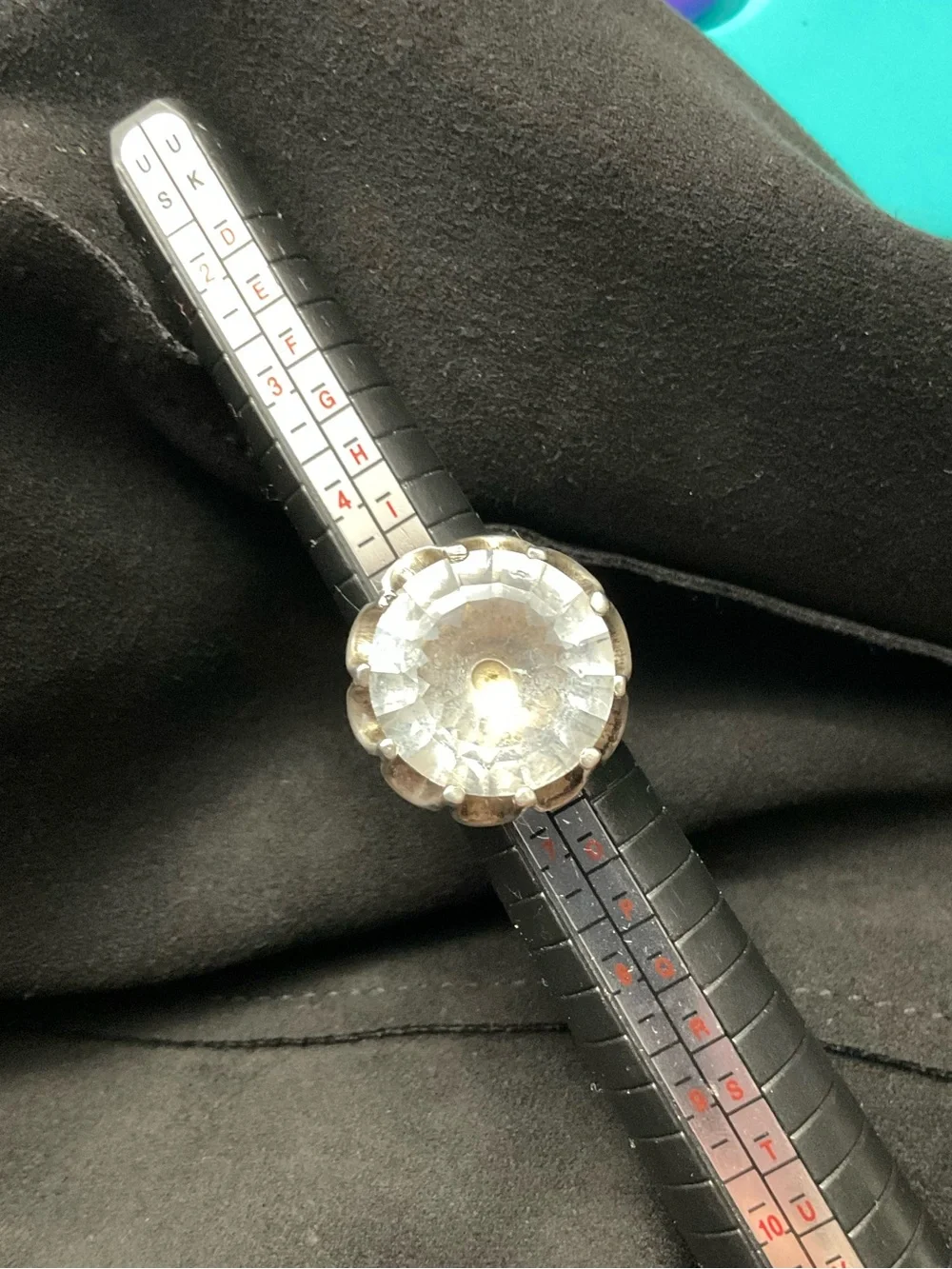 Vintage 925 Big Rock Crystal Ring